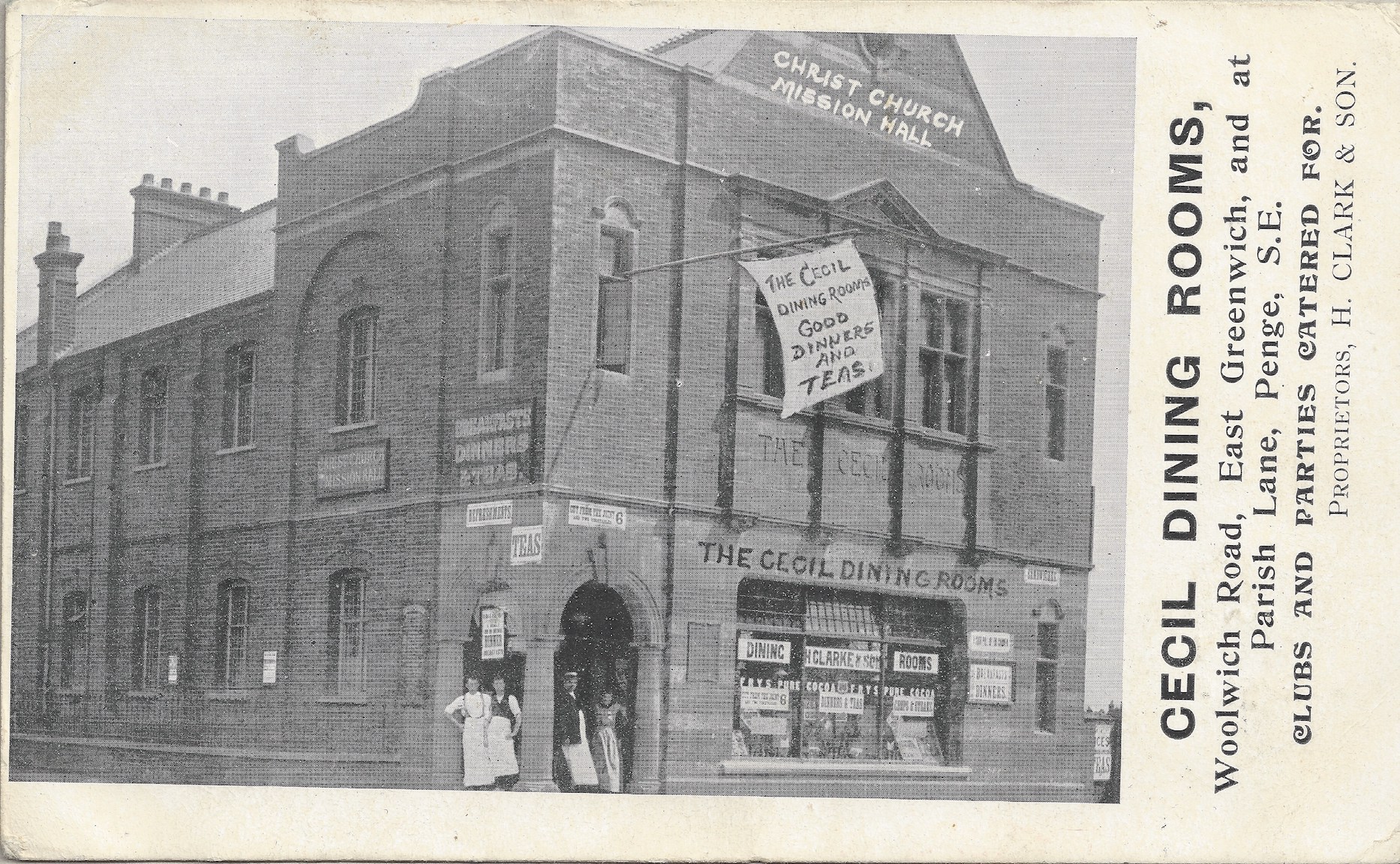 Cecil Rooms postcard, postmarked 1906.
